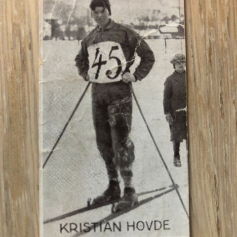 Kristian Hovde langrenn Ski sigarettkort fra ca 1930 Tiedemanns Tobak!