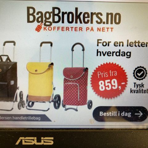 Handle bag som kjører opp på trappa ny pris