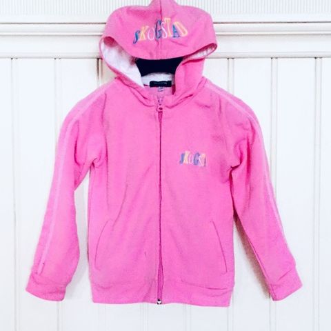 Herlig rosa jakke / genser fra Skogstad - 5-6 år - med hette - selges billig!