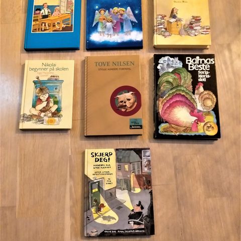 4 barnebøker, kr. 10 pr. stk. eller kr. 35 samlet