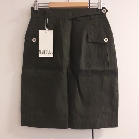 New MARELLA green 100% linen skirt, size 36