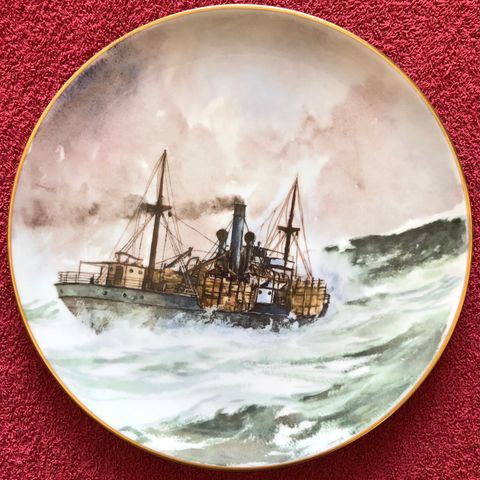 12 stk platter fra Norsk Sjøfartsmuseum, ‘Hverdagsskipene’