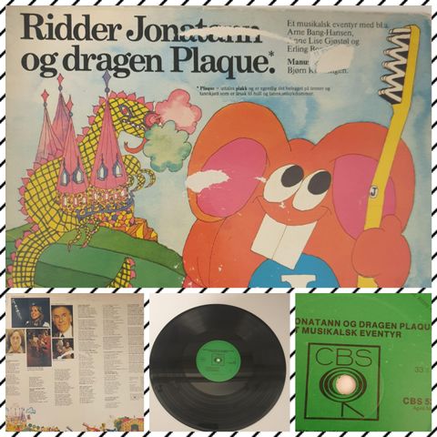 VINTAGE/RETRO LP-VINYL "RIDDER JONATANN OG DRAGEN PLAQUE 1978 "