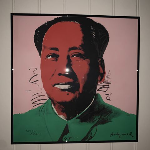 Originale, innrammede serigrafi: Andy warhol’s «Mao»