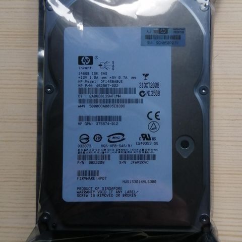 HP DF146BABUE    146-GB 15K 3.5 DP SAS HDD