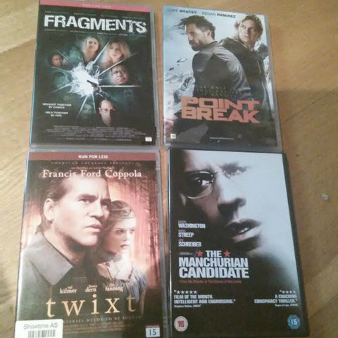 Manchurian candidate- twixt-- fragments- point break.    Norske tekster