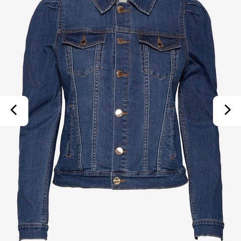 Denim jakke med puffermer