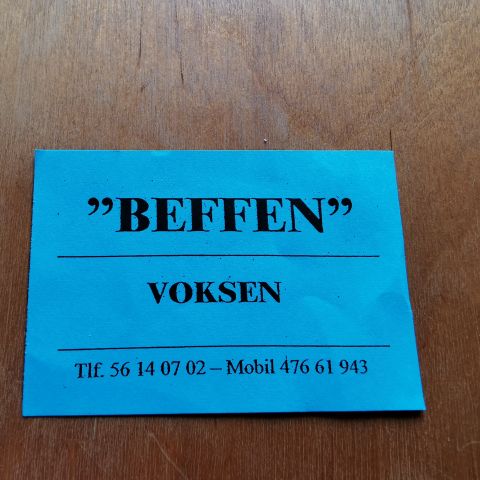 BÅTBILLETT “BEFFEN” VOKSEN ca 2009? SO155