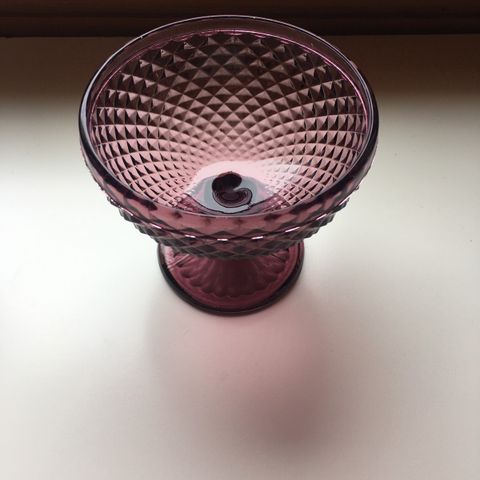 Retro glasskunst rosa skål