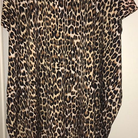 Lang tunika kjole leopard dyreprint