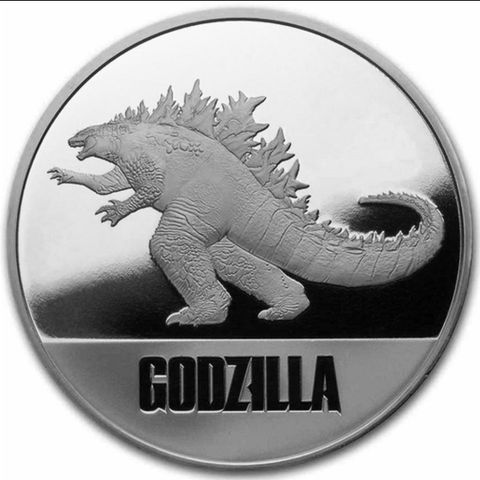 2021 NIUE 1 OZ SØLV Godzilla, OPPLAG KUN 25000