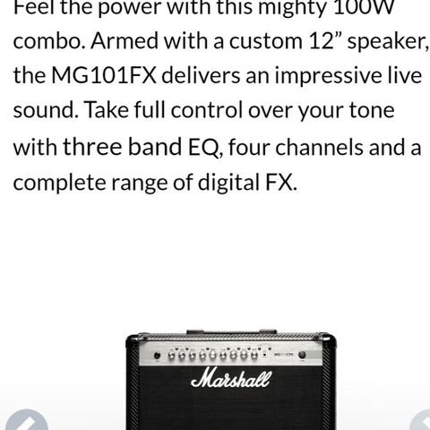 Marshall MG101CFX « Guitar Amp

Power: 100 W