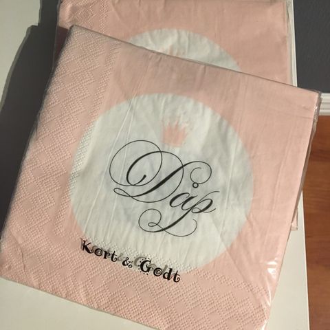 Servietter dåp - rosa (2 pakker x 20 stk)