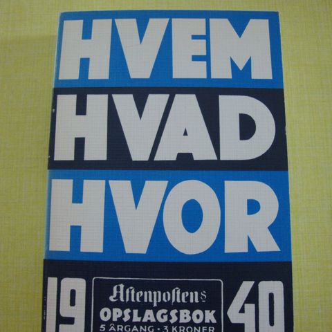 HVEM HVA HVOR