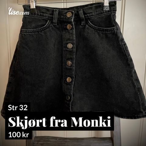 Fint jeans skjørt fra Monki str 32