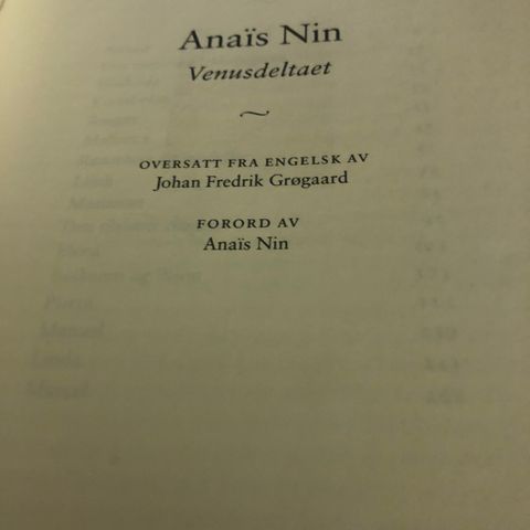 Anais Nin - Venusdeltaet til salgs. Innbundet