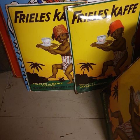 ønsker Friele kaffe skilt