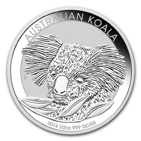 2014 1/2 oz $0.50 AUD Australian Sølv Koala i Kapsel