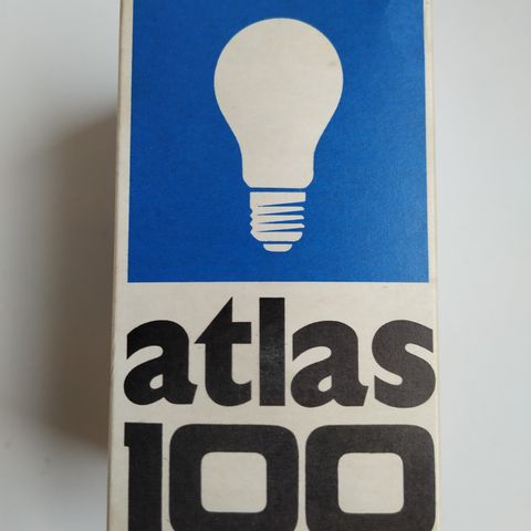 Gammel lyspære ATLAS 40 W i  eske ATLAS 100