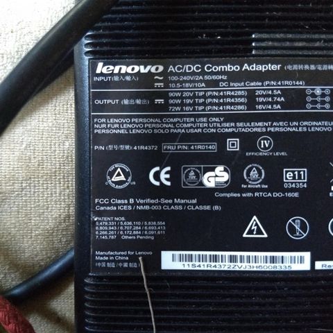 Lenovo AC/DC Combo adapter.