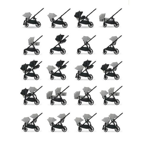 Baby Jogger City Select Lux (single/double/triple stroller) inkl lekebrett
