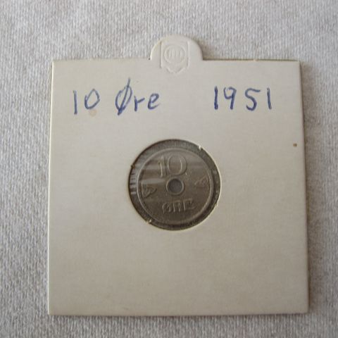 Mynter 10 øre 1951