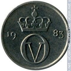 10 øre 1983.  RETT FRA RULL. KV 0. (1827. I)