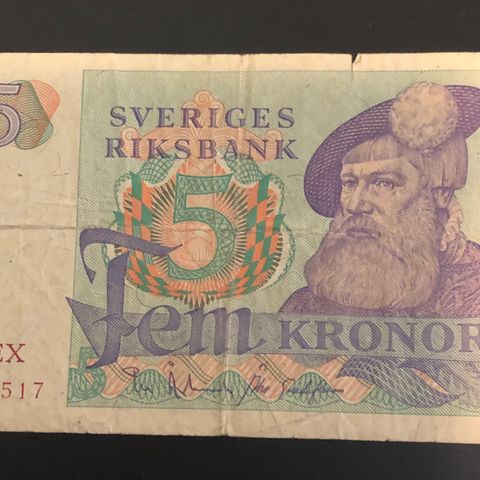 Svensk 5 kr 1969. (84. I)