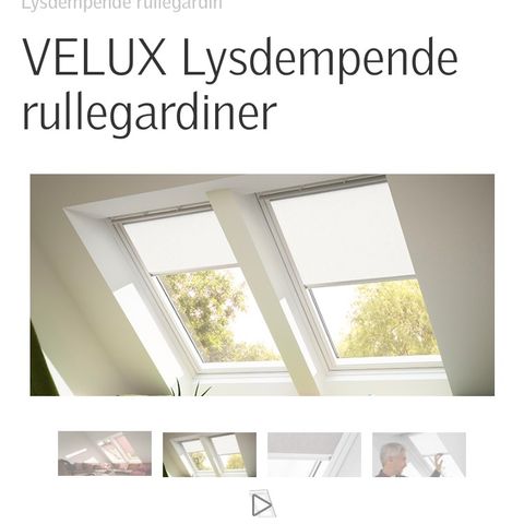 Ny F06 hvit lysdempende rullegardin  Velux 66 x 118cm