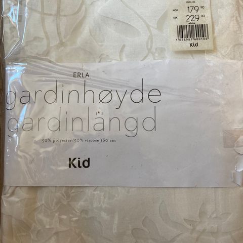 Nye KID gardiner modell ERLA 160 cm