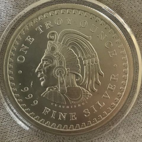 Aztec Calendar 1 oz  Silver Round Aztec Calender.