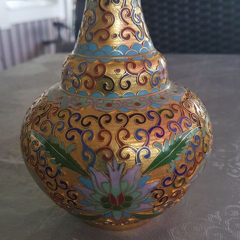 Cloisonne vase.