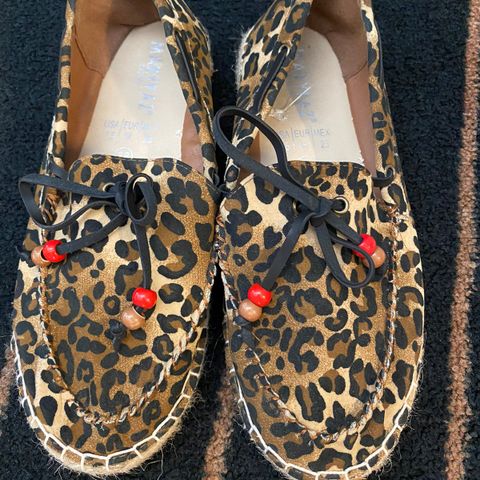 Espadrilles flats lave sko leopard