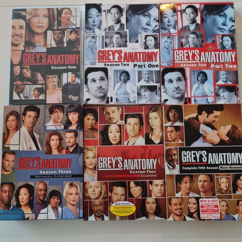 DVD Greys Anatomy sesong 1-5.