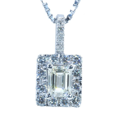 Utrolig  0,73Karat Diamant halskjede 18k Gull GIA Sert. (verdi35.000)