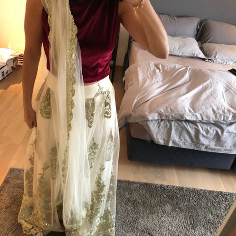 Skreddersydd indisk sari (kan leies- fin for eid/bryllup)