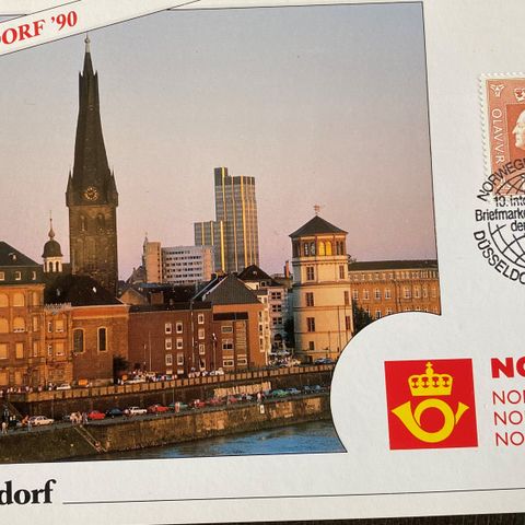 Norge 1990 Postens spesialkort Düsseldorf'90  Düsseldorf med NK 643