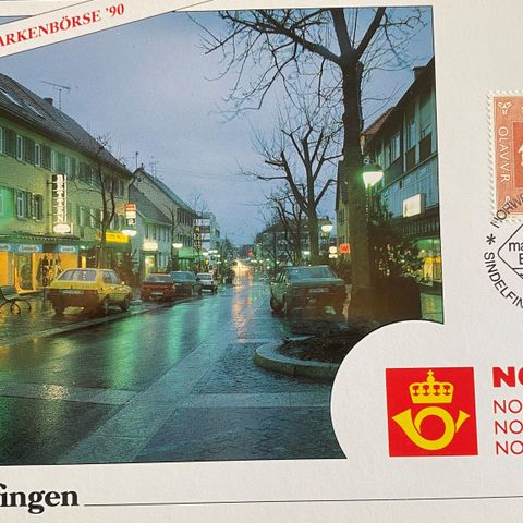 Norge 1990 Postens spesialkort Int. Briefmarkenbörse  Sindelfingen med NK 643