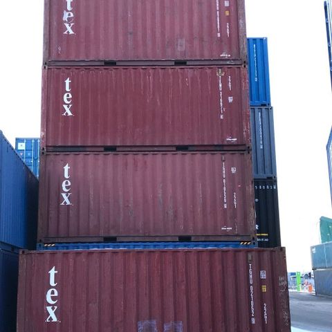 PÅ LAGER: Brukte 20 ft container. Oslo, Mo I Rana, Larvik, Fredrikstad, Moss