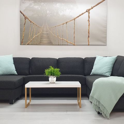 Fin Koksgrå U-sofa | Leveringsklar