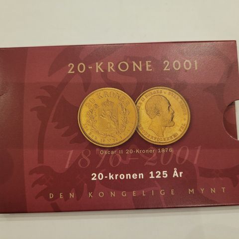 20 krone 2001 med stjerne BU sett, lavt opplag, kun 10 000