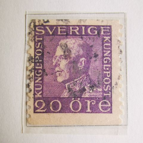 Gustav V 20,Ö  Violet Stamp, 1921 Sweden