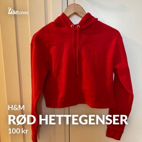 Rød hettegenser