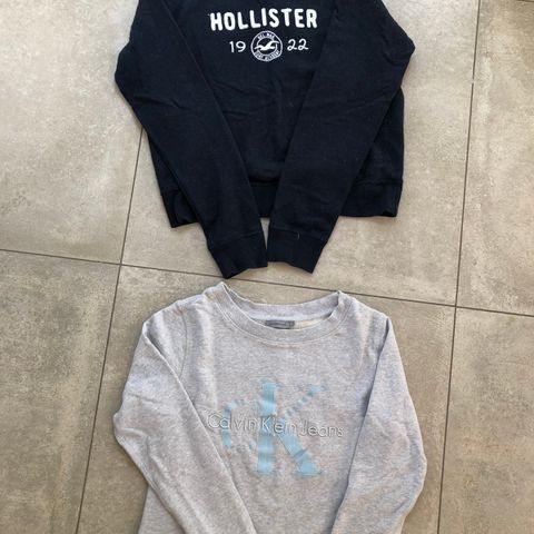 Calvin Klein (S) og Hollister (M) genser