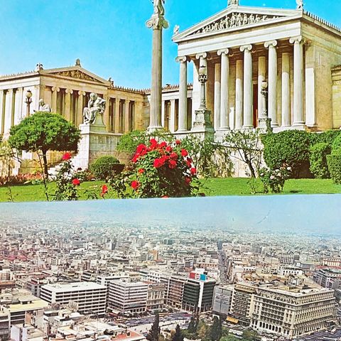 Lot med 50 postkort fra Hellas