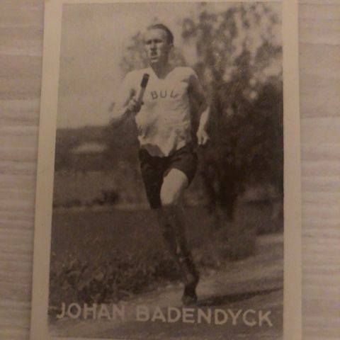 Johan Badendyck BUL terrengløp sigarettkort fra ca 1930 Tiedemanns Tobak!