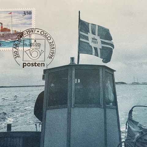 Norge 1996 Posten 350 år NK 1268 på Postens maksimumskort  Førstedagsstemplet