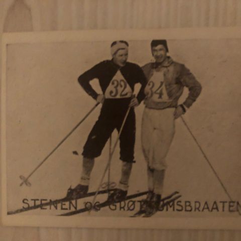 Ole Stenen Johan Grøttumsbraaten ski sigarettkort fra ca 1930 Tiedemanns Tobak!