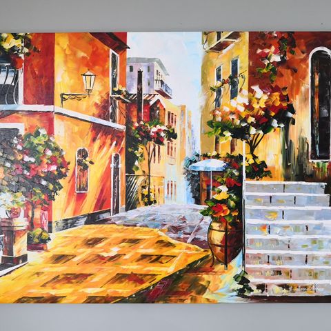 THE SUN OF SICILY — PALETTE KNIFE Oil Painting On Canvas By Leonid Afremov