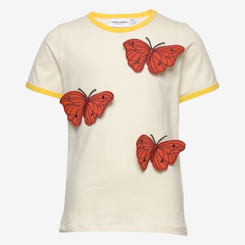 New Mini Rodini butterfly organic cotton T-shirt, size 104/110